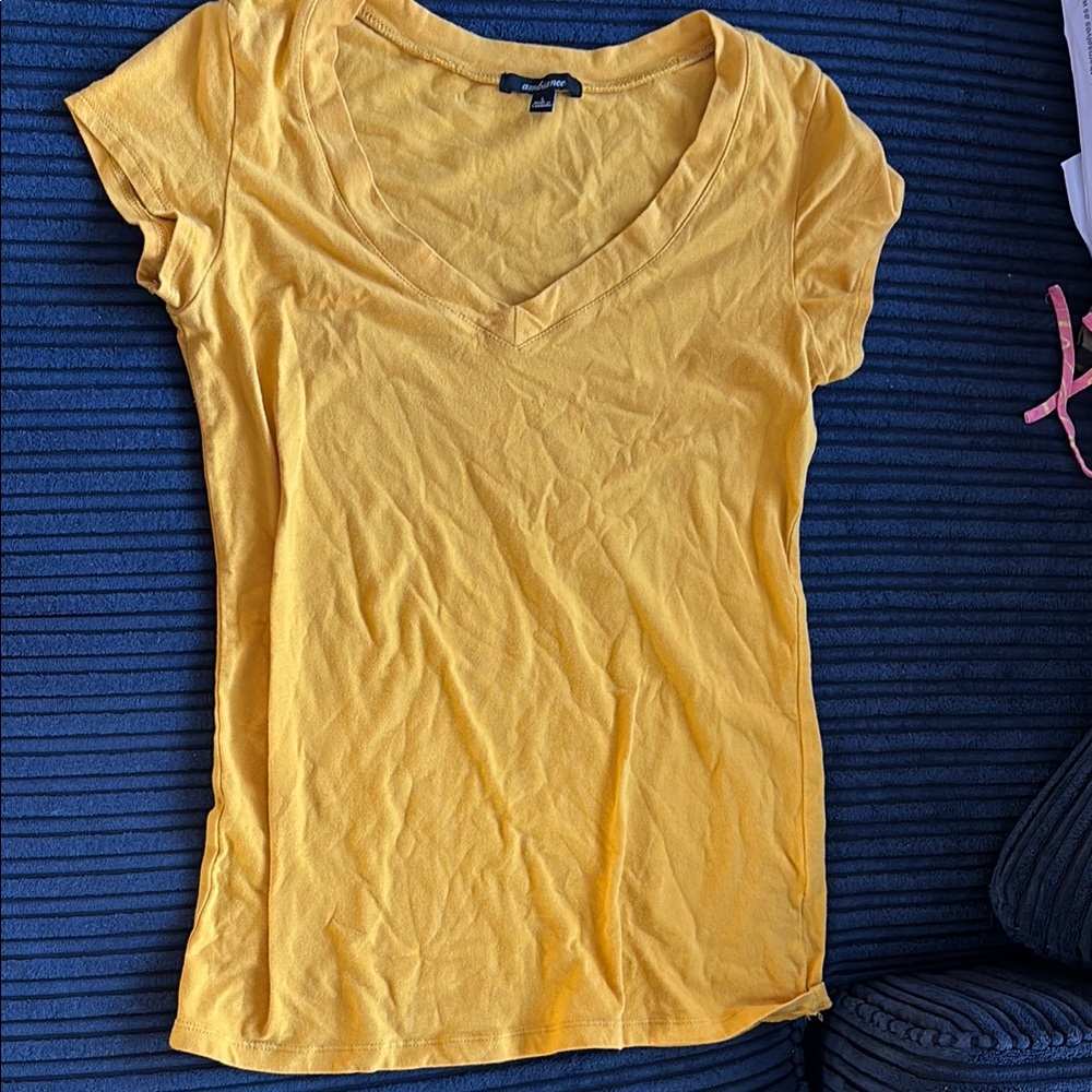 Ambiance Yellow Fitted Short Sleeve Tee